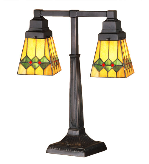 Meyda Tiffany Lighting 48205 Martini Mission Two Light Table Lamp Lamp Bronze / Dark