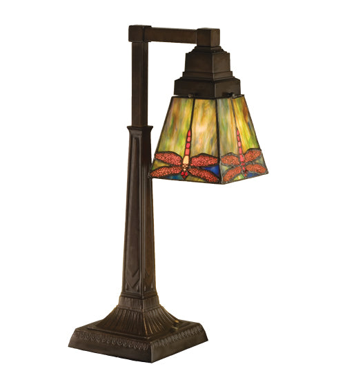 Meyda Tiffany Lighting 48212 Prairie Dragonfly One Light Desk Lamp Lamp Bronze / Dark