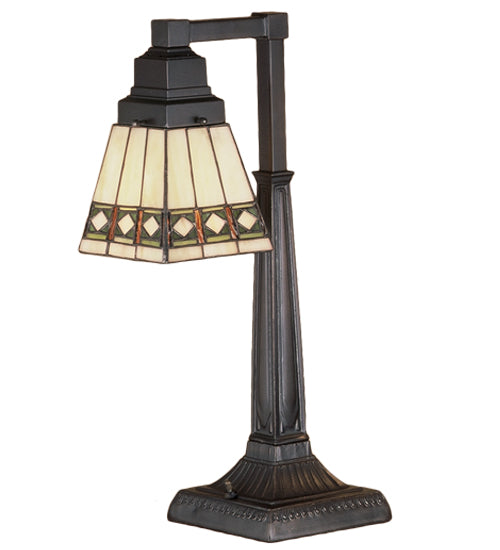 Meyda Tiffany Lighting 48213 Diamond Band Mission One Light Desk Lamp Lamp Bronze / Dark