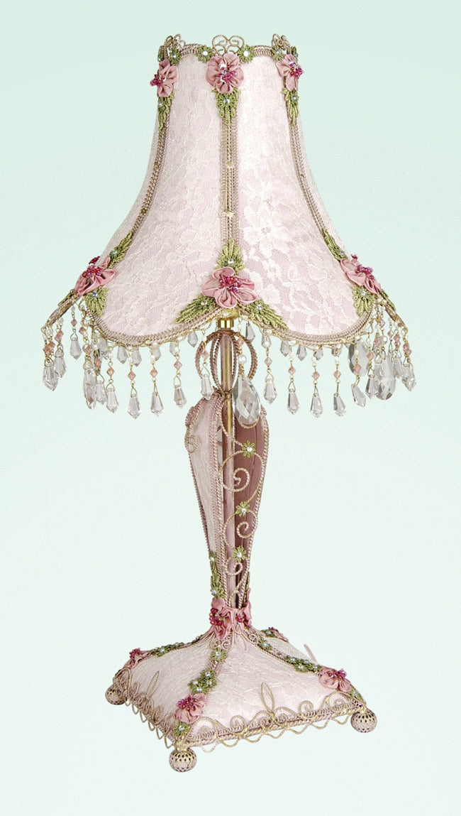 Bethel International AW42  Daphne Table Lamp Pink Fabric