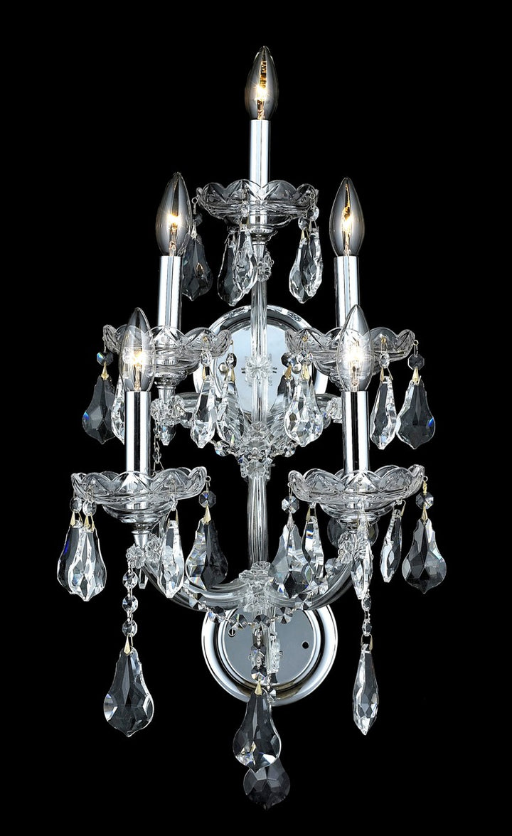 Elegant Maria Theresa 2801W5C/RC Wall Sconce Light - Chrome