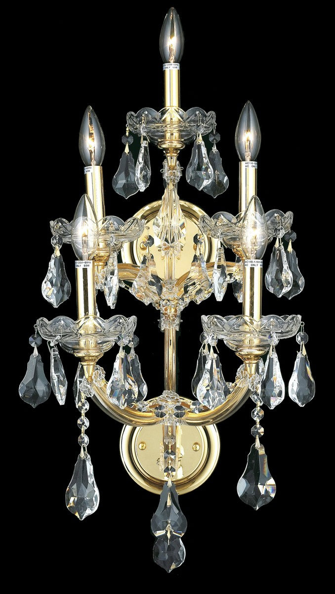 Elegant Maria Theresa 2801W5G/RC Wall Sconce Light - Gold