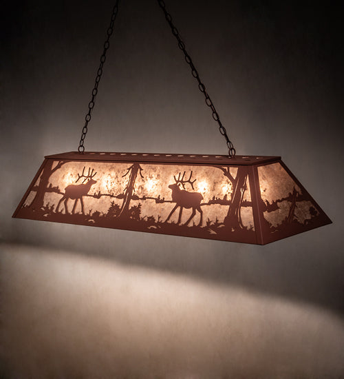 Meyda Tiffany Elk At Lake 48429 Pendant Light - Rust