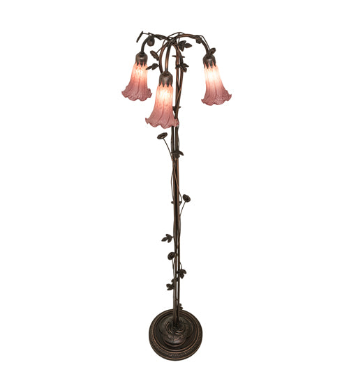 Meyda Tiffany Lighting 48433 Lavender Three Light Floor Lamp Lamp Bronze / Dark