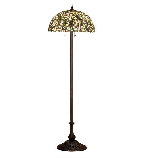 Meyda Tiffany Lighting 48623 Sweet Pea Three Light Floor Lamp Lamp Bronze / Dark