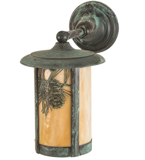 Meyda Tiffany Lighting 48726 Fulton One Light Wall Sconce Outdoor Verde