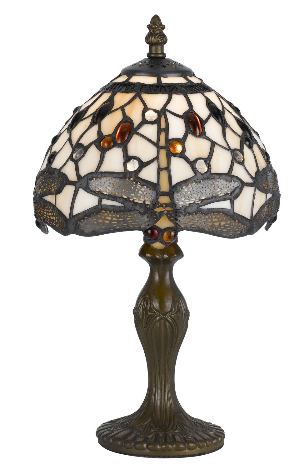 Cal Lighting BO-2380AC Tiffany One Light Accent Table Lamp Brass - Antique