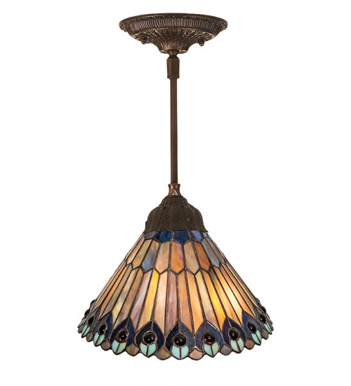 Meyda Tiffany Tiffany Jeweled Peacock 48926 Pendant Light - Green/Blue Purple/Blue Purple/Blue Purple