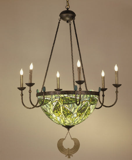 Meyda Tiffany Lotus Bud 49092 Chandelier Light - Craftsman Brown