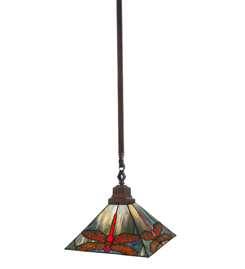 Meyda Tiffany Prairie Dragonfly 49104 Pendant Light - Rust, Wrought Iron