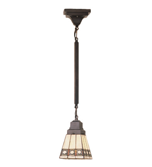 Meyda Tiffany Diamond Band Mission 49105 Pendant Light - Rust, Wrought Iron