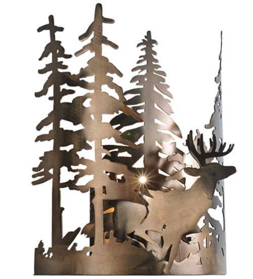 Meyda Tiffany Deer Through The Trees 49253 Wall Light - Antique Copper