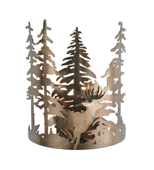 Meyda Tiffany Deer Through The Trees 49253 Wall Light - Antique Copper