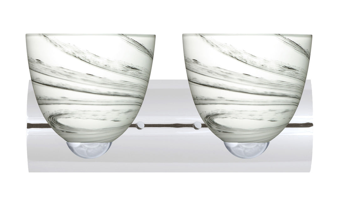 Besa Sasha 2WZ-7572MG-LED-CR Bath Vanity Light 15 in. wide - Chrome