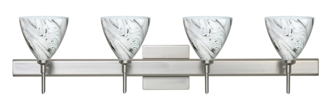 Besa Mia 4SW-1779MG-SN-SQ Bath Vanity Light 31 in. wide - Satin Nickel