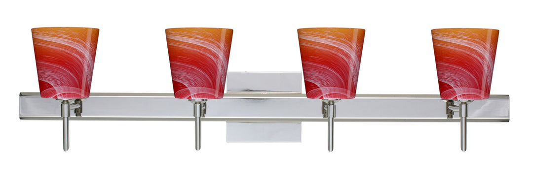 Besa Canto 4SW-5131SL-CR-SQ Bath Vanity Light 31 in. wide - Chrome