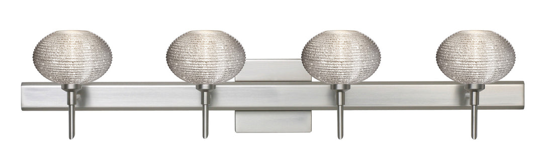 Besa Lasso 4SW-5612GL-SN-SQ Bath Vanity Light 31 in. wide - Satin Nickel