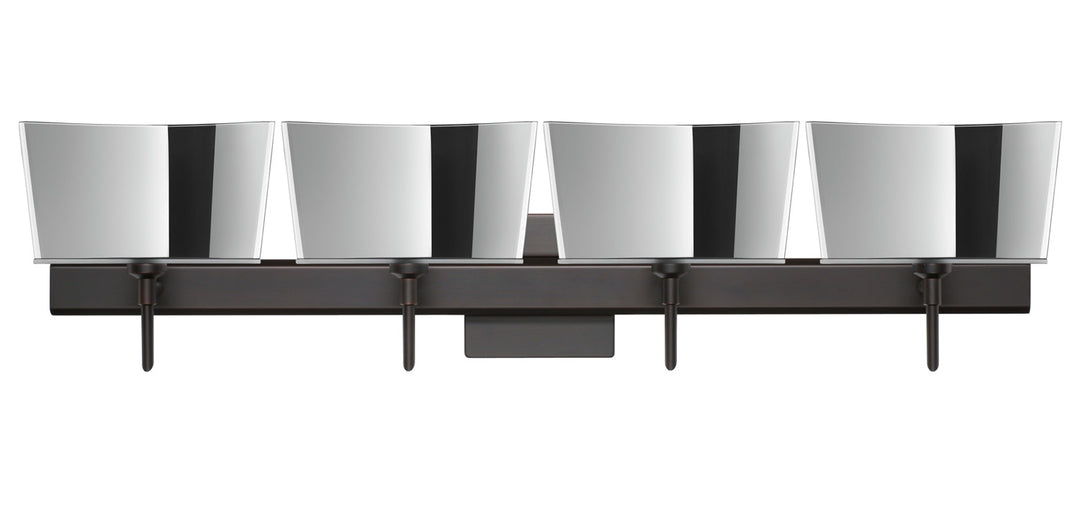 Besa Groove 4SW-6773MR-BR-SQ Bath Vanity Light 32 in. wide - Bronze