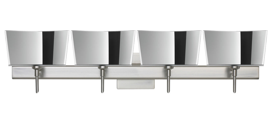 Besa Groove 4SW-6773MR-SN-SQ Bath Vanity Light 32 in. wide - Satin Nickel