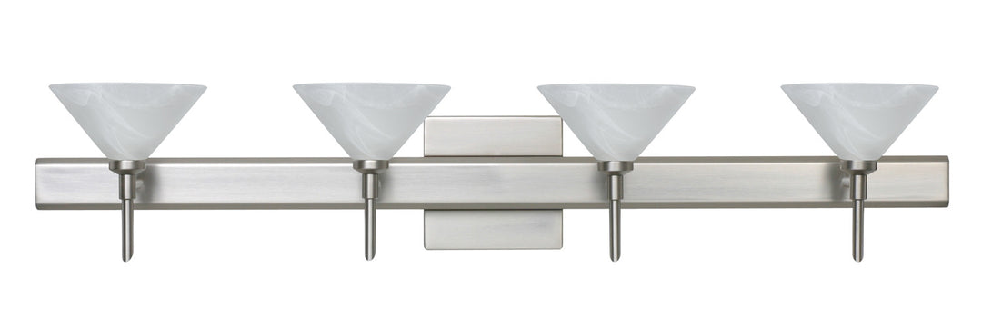 Besa Kona 4SW-117652-SN-SQ Bath Vanity Light 31 in. wide - Satin Nickel