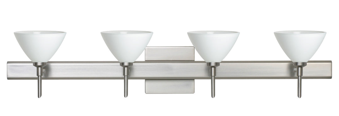 Besa Domi 4SW-174307-SN-SQ Bath Vanity Light 31 in. wide - Satin Nickel