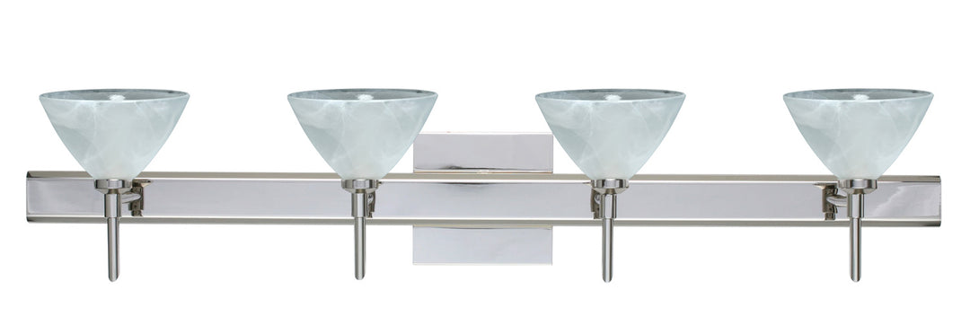 Besa Domi 4SW-174352-CR-SQ Bath Vanity Light 31 in. wide - Chrome