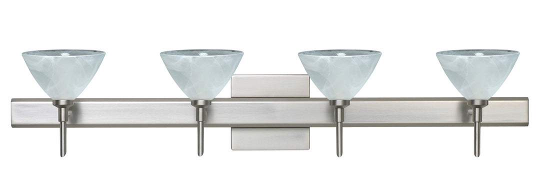 Besa Domi 4SW-174352-SN-SQ Bath Vanity Light 31 in. wide - Satin Nickel