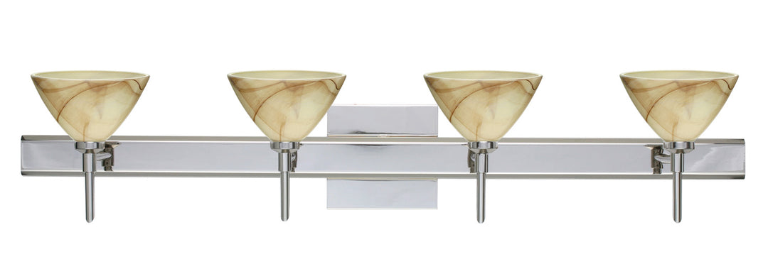 Besa Domi 4SW-174383-CR-SQ Bath Vanity Light 31 in. wide - Chrome