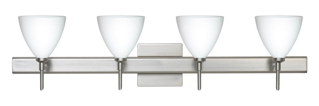 Besa Mia 4SW-177907-SN-SQ Bath Vanity Light 31 in. wide - Satin Nickel