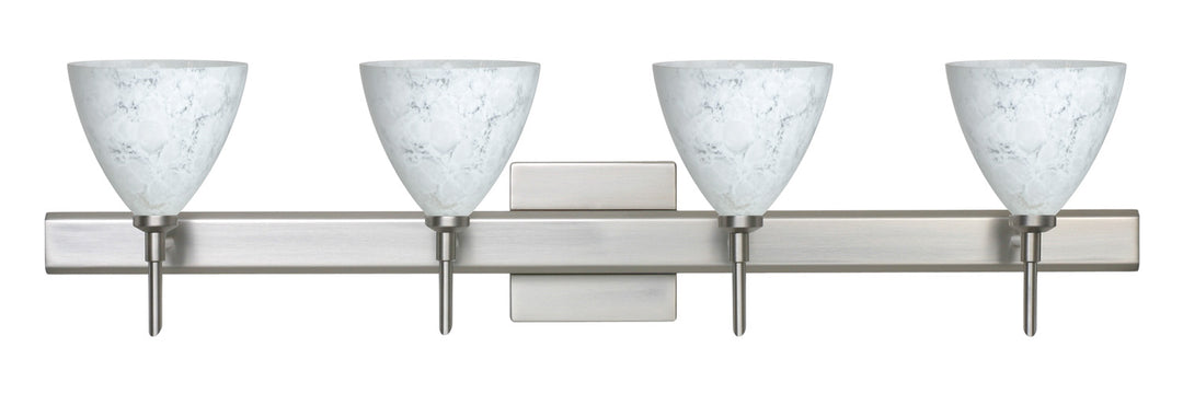 Besa Mia 4SW-177919-SN-SQ Bath Vanity Light 31 in. wide - Satin Nickel