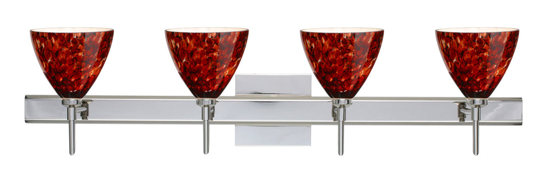 Besa Mia 4SW-177941-CR-SQ Bath Vanity Light 31 in. wide - Chrome