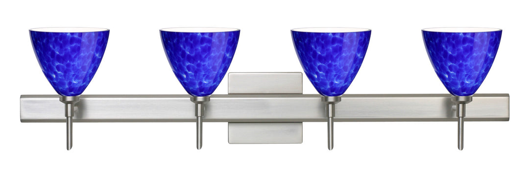 Besa Mia 4SW-177986-SN-SQ Bath Vanity Light 31 in. wide - Satin Nickel