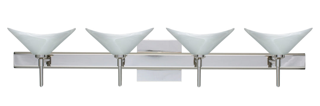 Besa Hoppi 4SW-191352-CR-SQ Bath Vanity Light 31 in. wide - Chrome
