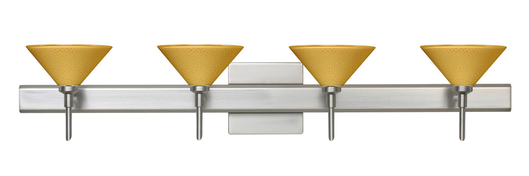 Besa Kona 4SW-282490-SN-SQ Bath Vanity Light 31 in. wide - Satin Nickel