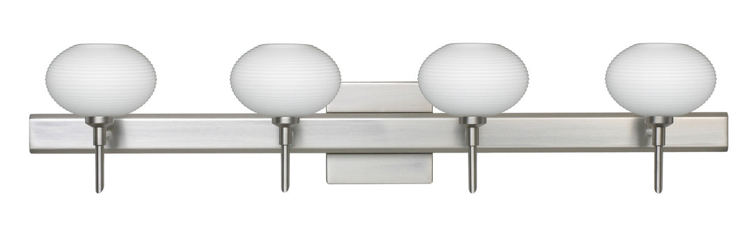 Besa Lasso 4SW-561207-SN-SQ Bath Vanity Light 31 in. wide - Satin Nickel