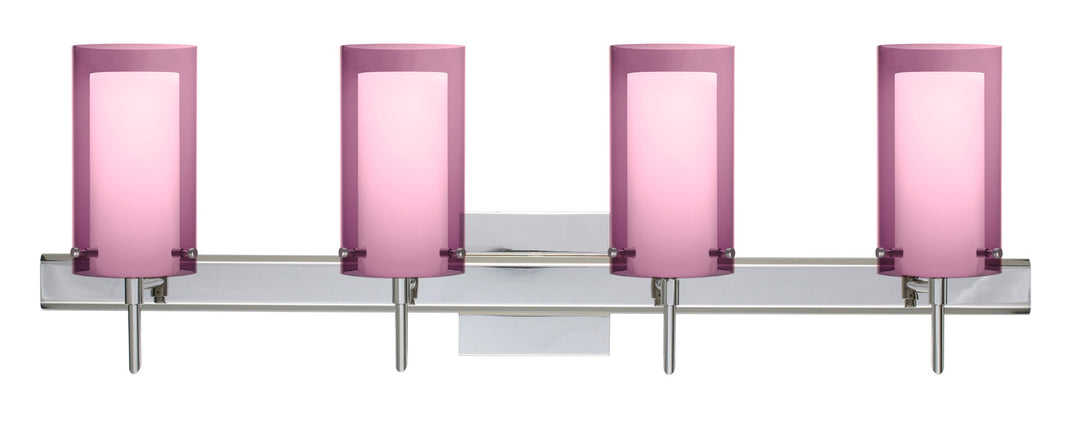 Besa Pahu 4SW-A44007-CR-SQ Bath Vanity Light 31 in. wide - Chrome