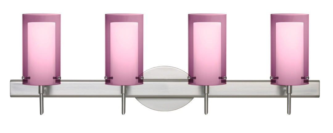 Besa Pahu 4SW-A44007-SN Bath Vanity Light 31 in. wide - Satin Nickel