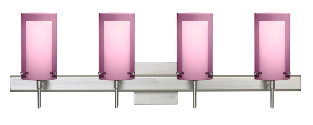 Besa Pahu 4SW-A44007-SN-SQ Bath Vanity Light 31 in. wide - Satin Nickel