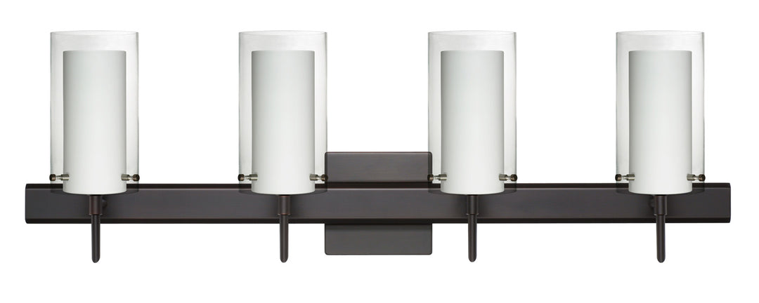 Besa Pahu 4SW-C44007-BR-SQ Bath Vanity Light 31 in. wide - Bronze