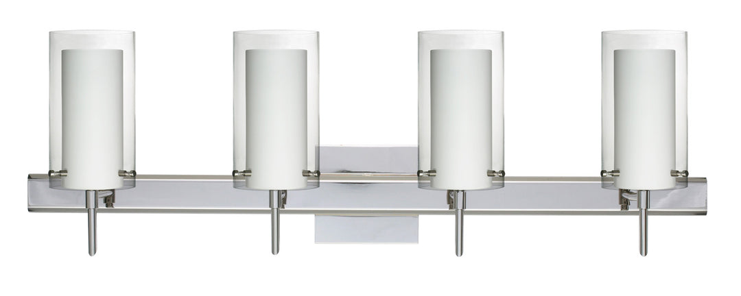 Besa Pahu 4SW-C44007-CR-SQ Bath Vanity Light 31 in. wide - Chrome