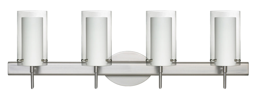 Besa Pahu 4SW-C44007-SN Bath Vanity Light 31 in. wide - Satin Nickel