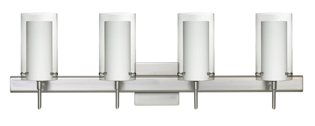 Besa Pahu 4SW-C44007-SN-SQ Bath Vanity Light 31 in. wide - Satin Nickel
