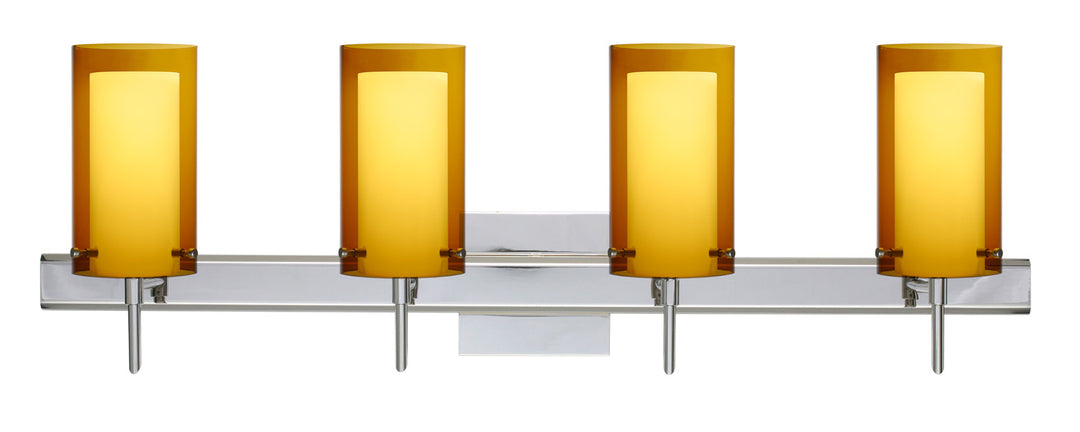 Besa Pahu 4SW-G44007-CR-SQ Bath Vanity Light 31 in. wide - Chrome