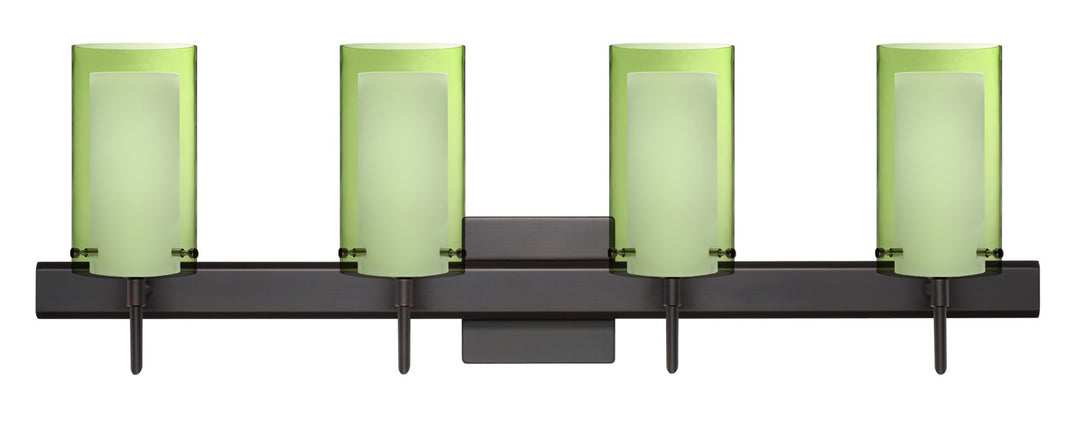 Besa Pahu 4SW-L44007-BR-SQ Bath Vanity Light 31 in. wide - Bronze