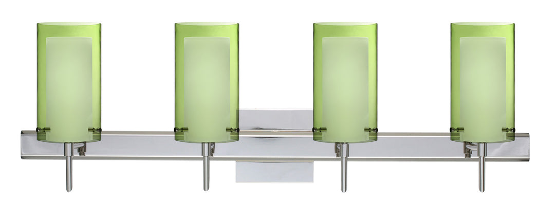 Besa Pahu 4SW-L44007-CR-SQ Bath Vanity Light 31 in. wide - Chrome