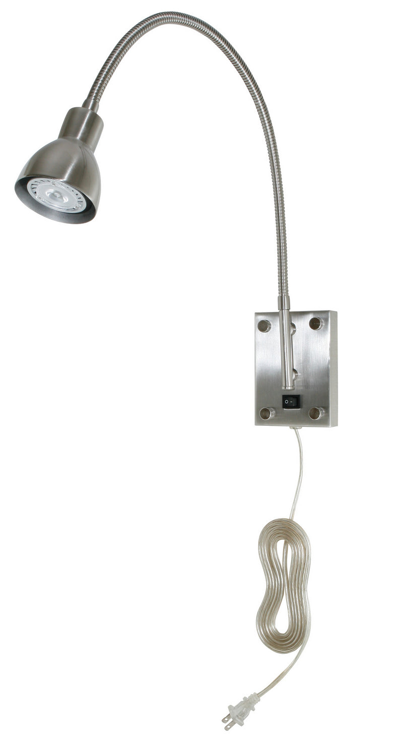 Cal Lighting BO-119-BS Led Gooseneck Led Wall Lamp Lamp Pewter, Nickel, Silver