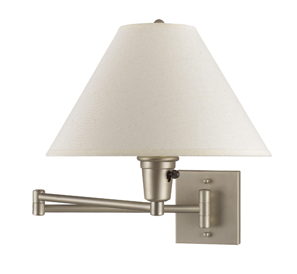 Cal Lighting BO-635-BS Swing Arm One Light Wall Lamp Lamp Pewter, Nickel, Silver