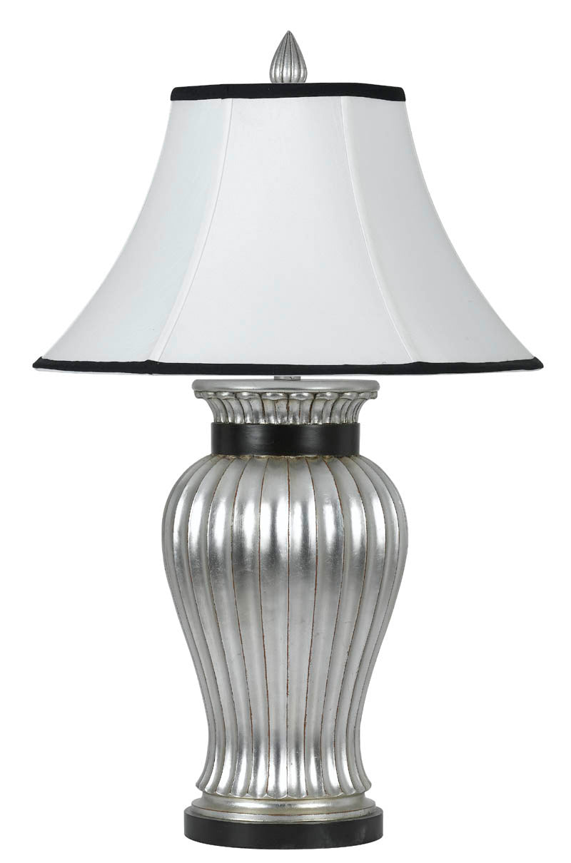 Cal Lighting BO-845 Angelo One Light Table Lamp Lamp Pewter, Nickel, Silver