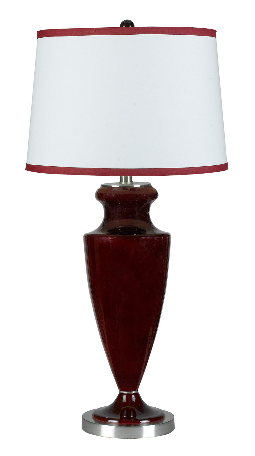 Cal Lighting BO-967TB Sylvania 150W 3Way Sylvania Dark Red Urn Lp Lamp Bronze / Dark