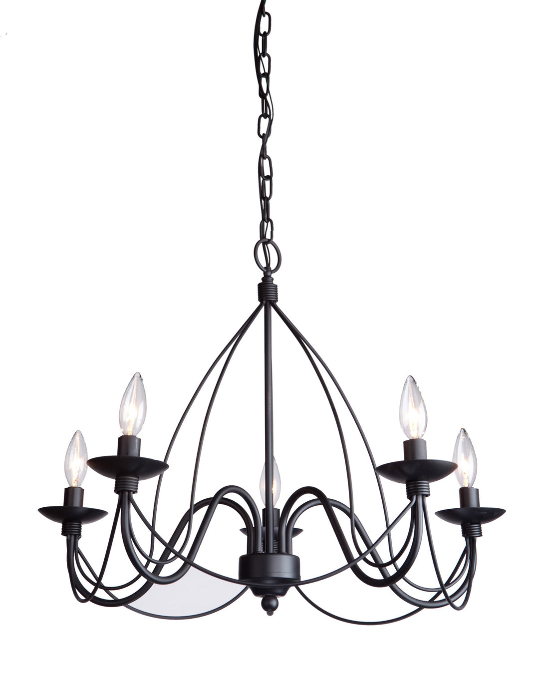 Artcraft Wrought Iron AC1485EB Chandelier Light - Ebony Black